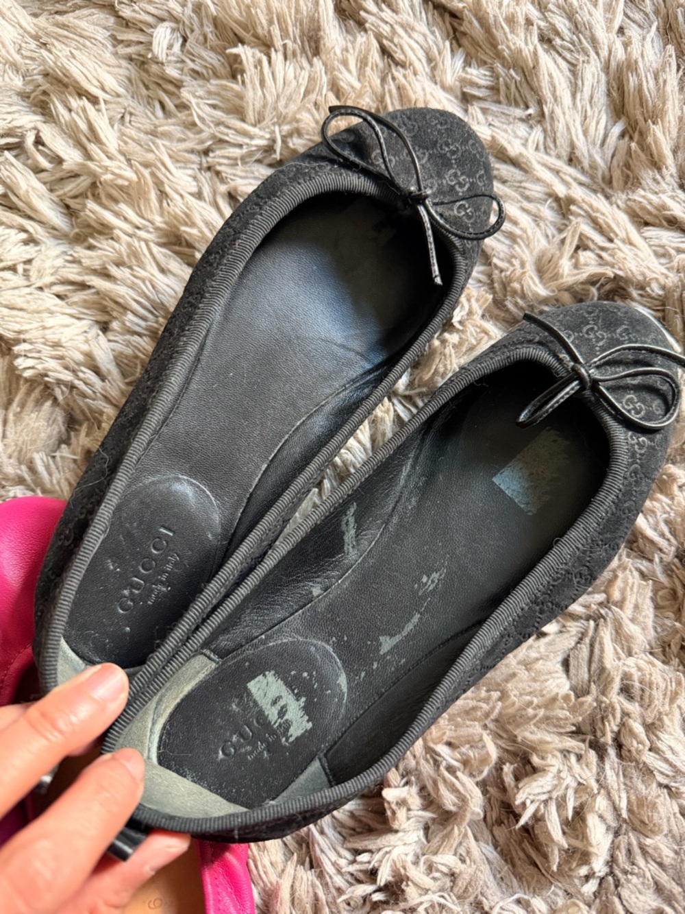 Tieks Pink Leather Ballet Flats with Gucci Ballet Flats - Picture 9 of 9